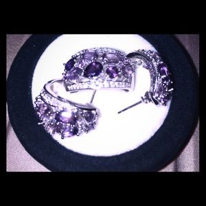 SS Genuine African Amethyst and White Topaz